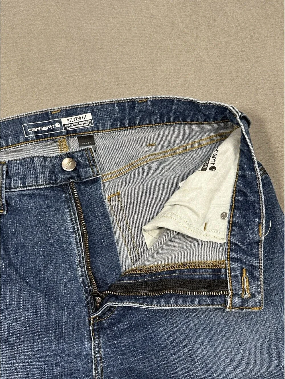 Carhartt Rugged Flex Jeans Men’s 34x32 Relaxed Fit 5 Pocket Denim Blue